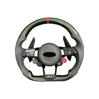 Ajustement de volant en fibre de carbone R8 personnalisé pour Audi A3 A4 A5 A6 A7 A8 Q3 Q5 Q7 Q8(2008-2025) nouveau volant à fond plat