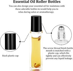 Luxury Custom OEM/ODM Screen Printing Square Round Roller for Packaging Eye Cream <b>Perfume</b> Oil Glass Roll Bottle - Product Image 3