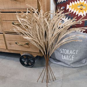 Bouquet d'herbe de la pampa artificielle CallaFloral, jaune clair, branche unique, décoration d'intérieur, grande taille - Product Image 1