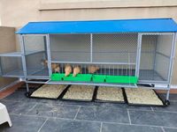 Nouvelles cages à poulets BAIYI de type H avec nid et maison préfabriquée anti-rats pour 3 à 15 poulets, en tôle galvanisée