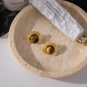 <b>Tiger</b> <b>Eye</b> <b>Ring</b> Gold Plated Oval Bezel Setting Women's Everyday Wear Jewelry - Product Image 4