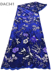 Nuevos productos tela de encaje de terciopelo africano tela de encaje bordado de lentejuelas elegante francés para vestido de fiesta - Product Image 3