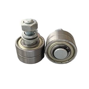 Rodillo guía para pasamanos de escalera mecánica, <span class=keywords><strong>rueda</strong></span> antisesgada de doble rodamiento con tuerca L57mm 40*24*6203 M12, piezas de repuesto para escaleras mecánicas - Product Image 2