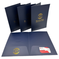 Carpeta de Presentación de Documentos de Papel con Laminación Resistente a los Arañazos, Personalizable en Tamaño, con Relieve y Grabado