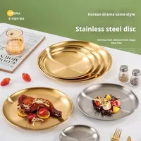 Plateaux de service de buffet en acier inoxydable argenté or 304-201, style minimaliste moderne, modèle commercial OEM/ODM pour les fêtes