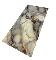 Panneau mural en PVC 2.8mm 3mm avec revêtement UV Feuille de marbre UV Panneau de motif de pierre de granit d'intérieur-Ignifuge pour les hôtels