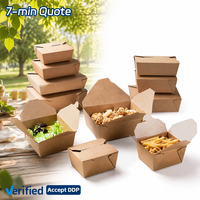Boîte à emporter pliable en papier kraft SOTON, conteneur alimentaire pour restaurant, restauration rapide, logo personnalisé, OEM imprimé, vente en gros