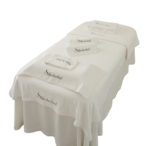 Serviettes dédiées SPA Salon de beauté épaissi Logo personnalisé Ensemble de serviettes de bain et de cheveux Motif <span class=keywords><strong>Serviette</strong></span> de lit <span class=keywords><strong>personnalisée</strong></span> Votre nom - Product Image 1