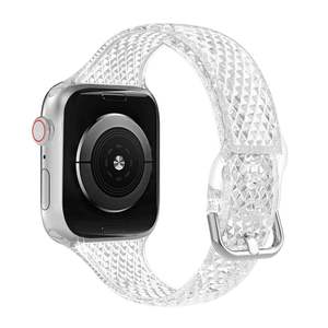 Correa de TPU al por Mayor para Apple Watch S10 11 46mm Ultra 49mm SE 44mm, Correa Deportiva Delgada con Patrón de Diamantes Transparente - Product Image 6