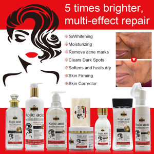 Marque distributeur Ensemble pour le blanchiment de la peau Sérum anti-taches kojique Crème pour le visage Lotion pour le corps décolorante Savon à l'acide kojique Ensemble de soins de la peau pour femmes - Product Image 2