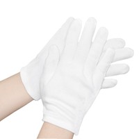 Gants de sécurité personnalisables en coton blanc résistant à la chaleur de 22cm avec logo personnalisé lisse pleine texture pour le travail