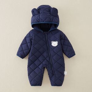 Venta al por mayor patrón sólido Otoño Invierno bebé mameluco infantil 100% algodón tejido bebé Onesie manga larga bebé recién nacido mono - Product Image 5