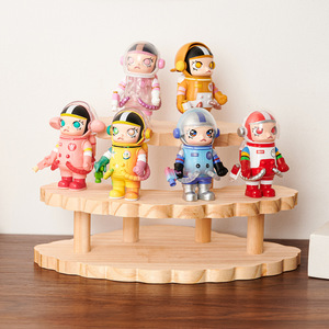 Solid wood tiered display rack, wooden <b>desktop</b> storage rack, display <b>shelf</b> for figurines, toys, cosmetics, and succulents. - Product Image 3