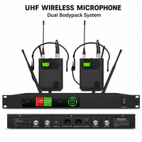 Système de microphone cravate sans fil UHF anti-interférence avec synchronisation IR automatique, touches silencieuses et étanches pour discours d'élite