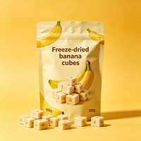 Fournisseur direct d'usine - Cubes de banane lyophilisés TXJ 5*5*5mm - Goût sucré - Certifié Halal/Kosher - Emballage personnalisé en vrac - 100 sacs