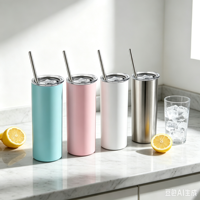 Gobelet isotherme en acier inoxydable à double paroi de 20 oz, fin, droit, vierge, pour sublimation