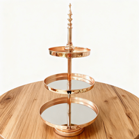 Support de buffet moderne pour fêtes et réceptions, en métal et acrylique miroir transparent, design de luxe, 2/3 niveaux, pour desserts et aliments.