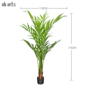 OH ARTS Palmiers artificiels vert foncé et vert clair en pot, semi-arbres pour décoration de mariage - Product Image 2