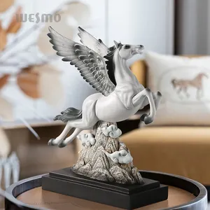 Patung kuda meja kantor, dekorasi rumah tangga kreatif Modern Fengshui berhasil