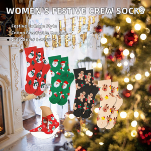 Calcetines Navideños para Mujer, Calcetines Casuales de Algodón con Diseño de Dibujos Animados, Regalo Festivo - Product Image 2