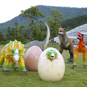 Decoración de Jardín al Aire Libre, Estatuas de Dinosaurios Grandes para Jardín, Modelos de Triceratops de Fibra de Vidrio Hechos a Mano, Tamaño Real, Resistentes al Agua, Pintados a Mano - Product Image 4