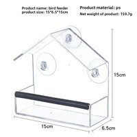 Comedero para Pájaros de Plástico con Forma de Casa Redonda, Montado en la Pared con Ventosa, Sin Perforaciones, para Jardín Exterior, para Pájaros Pequeños