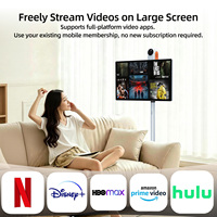 Téléviseur intelligent Android HD avec écran tactile LCD de 27 pouces, station d'alimentation, home cinéma, écran rechargeable