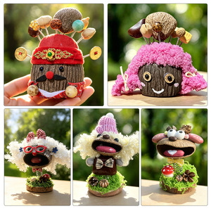 Kit de Materiales DIY Hechos a Mano con Cáscaras de Frutas para Campanas de Viento, Muñecos, Colgantes para Bolsos, Regalos de Cumpleaños y Adornos para Coche - Diseño de Dibujos Animados - Product Image 3