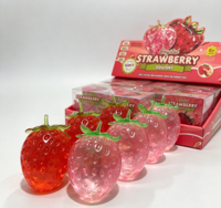Jouet Squishy Fraise en Cristal, Doux comme la Vaseline, Fruité Réaliste, Anti-stress Sensoriel, Cadeaux et Favors de Fête