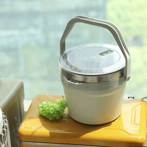Seau à glace 7L en acier inoxydable 304 à double paroi isolé sous vide, refroidisseur de bière avec poignée et couvercle, personnalisable, portable, cadeau d'affaires 24-36 - Product Image 4