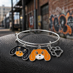 Bracelet ajustable en émail personnalisé, motif patte de chien <span class=keywords><strong>Cavalier</strong></span>, cadeau souvenir pour amoureux des animaux, bijoux fantaisie - Product Image 1