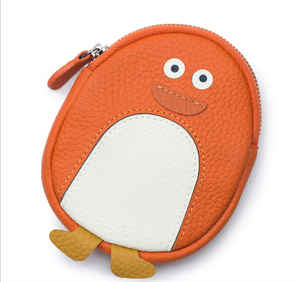 Porte-monnaie féminin mignon en forme de dessin animé, petit portefeuille, fermeture éclair, mini sac de rangement pour la monnaie, pour femmes, en cuir véritable, porte-monnaie pingouin - Product Image 6