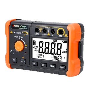 Testeur de résistance d'isolement Victor Vc60d+ 1000V, mégohmmètre numérique pour tests électriques - Product Image 1