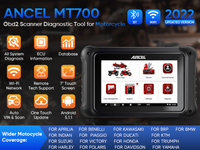 ANCEL MT700 PRO Scanner OBD2 pour moto, outil de diagnostic complet du système pour Harley, BMW, Ducati, KTM, Triumph avec plus de 36 fonctions de réinitialisation