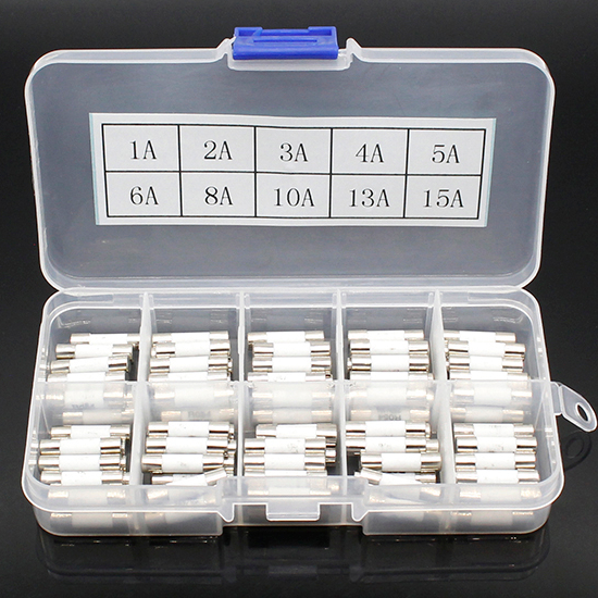 100pcs Ceramic Fuse 5mm x 20mm Slow Blow T 1A 2A 3A 4A 5A 6A 8A 10A 13A 15A 250V
