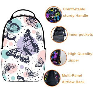 Sac à dos élégant pour adolescents, imprimé papillon rose, sac à dos pour enfants, sublimation, sacs d'école pour filles - Product Image 3