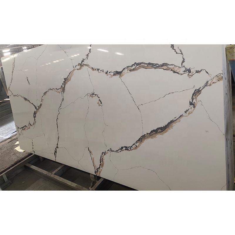 Calacatta White Quartz Artificial Marble Slabs Versatile Indoor Tiles for  Floor Home Table Top Vanity Hospital Chinese Quartz