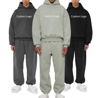 Survêtements Essentiels en Coton de Haute Qualité Personnalisés pour Hommes, Ensemble de Survêtement de Luxe Surdimensionné à Capuche Unisexe Poids Lourd