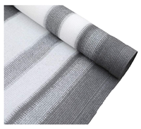 Filet d'ombrage pliable gris rayé en HDPE haute résistance, directement de l'usine, au meilleur prix