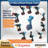 Ensemble d'outils à douilles sans fil, batterie au lithium, kit d'alimentation multifonction pour la rénovation de la maison