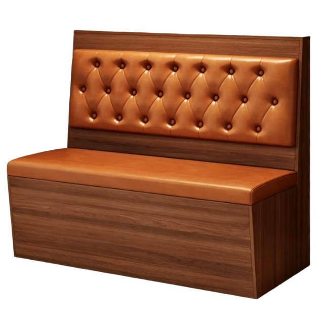 Professional Custom Booth Seating High Back Banquette Sofa Vertical Fluted Design for Restaurant Bar Lounge Seating Box