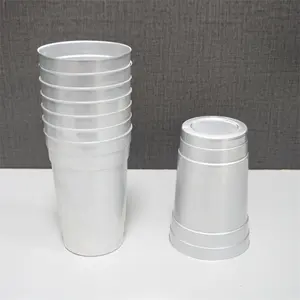 2023 Gekleurde Party Cup Wegwerp Aluminium Drinkbeker Bier Metaal Aluminium Solo Pint Herbruikbare Aluminium Cup