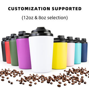 Logotipo personalizado impreso clásico 12OZ Comfort Grip Ecológico Taza de café Vaso con logotipo - Product Image 1