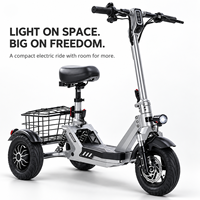Scooter de mobilité à trois roues pour l'exportation, mini scooter électrique pliable en alliage de magnésium ultra-léger, longue autonomie, 120 kg