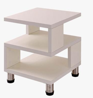 Table basse et thé en forme de C au design moderne Table d'appoint lumineuse en bois et métal de luxe avec marbre pour salon, balcon, meubles d'hôtel