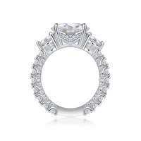 Bague de luxe en moissanite ronde 5 carats pour femme, en argent sterling S925 plaqué or 18 carats, bijou d'anniversaire