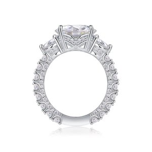 <span class=keywords><strong>Anello</strong></span> di Lusso con Moissanite Taglio Rotondo 5CT per Donne, <span class=keywords><strong>Argento</strong></span> Sterling S925 Placcato Oro 18K, Gioiello per Anniversario - Product Image 3