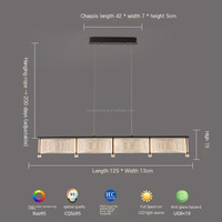 Lustre Lampara 2025 luxe 4ft 60W Dimmable Designer plafond pendentif luminaire avec 4 projecteurs pour cuisine îlot décor