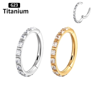 Anneau de nez en titane G23 avec CZ 16G 18G 20G, segment articulé, clicker pour septum, <span class=keywords><strong>tragus</strong></span>, cartilage, daith, bijoux de piercing hypoallergéniques - Product Image 4