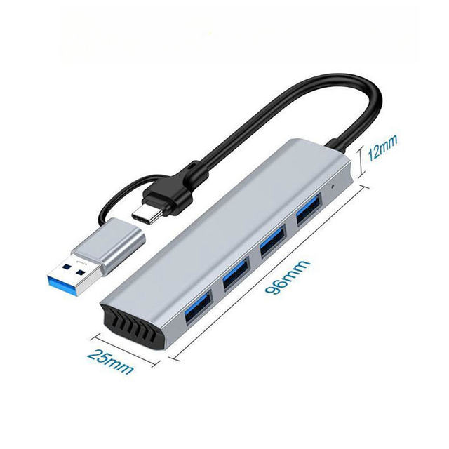 Ultra Slim Mini USB 3.0 C Hub Drive Free Wired for Office Travel Used with for 2.0